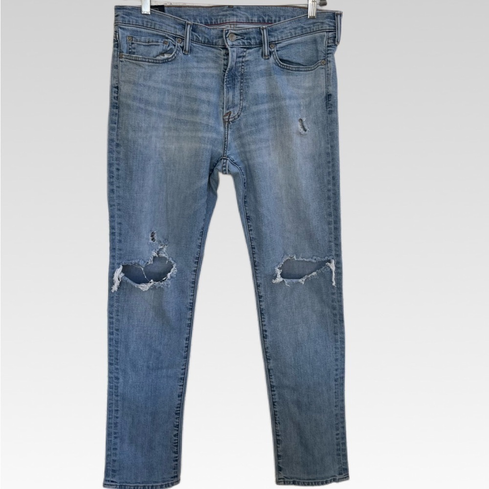 ABERCROMBIE & FITCH STRETCH  Blue Distressed Men's Jeans SIZE 34X32